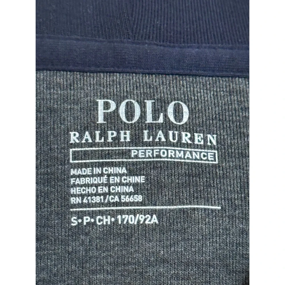 Polo Ralph Lauren Performance Unisex S Gray Navy Blue Hoodie Sweatshirt Perfect